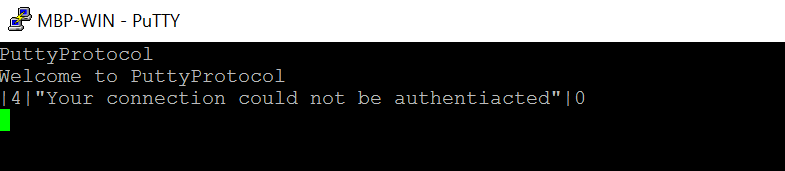 Putty No Authentication